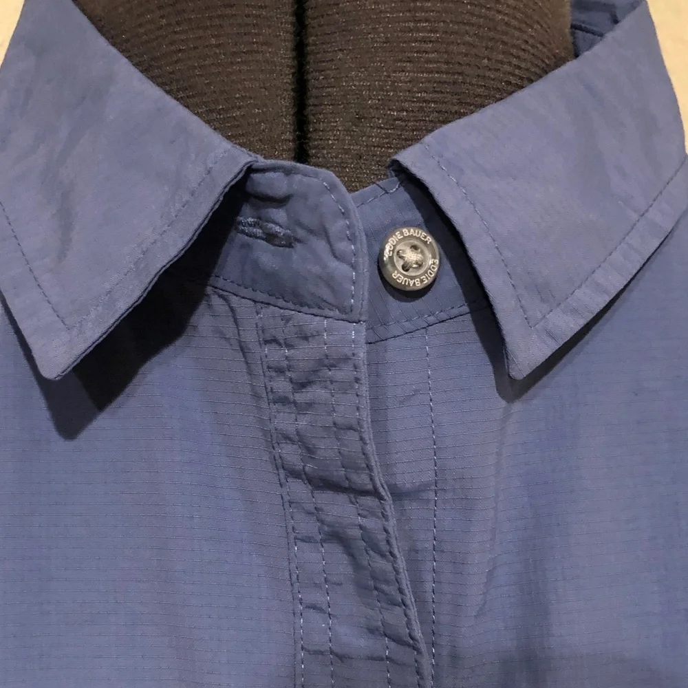 Eddie Bauer Mountain Ripstop Blue Button-Down Utility Shirt - Picture 6 of 16